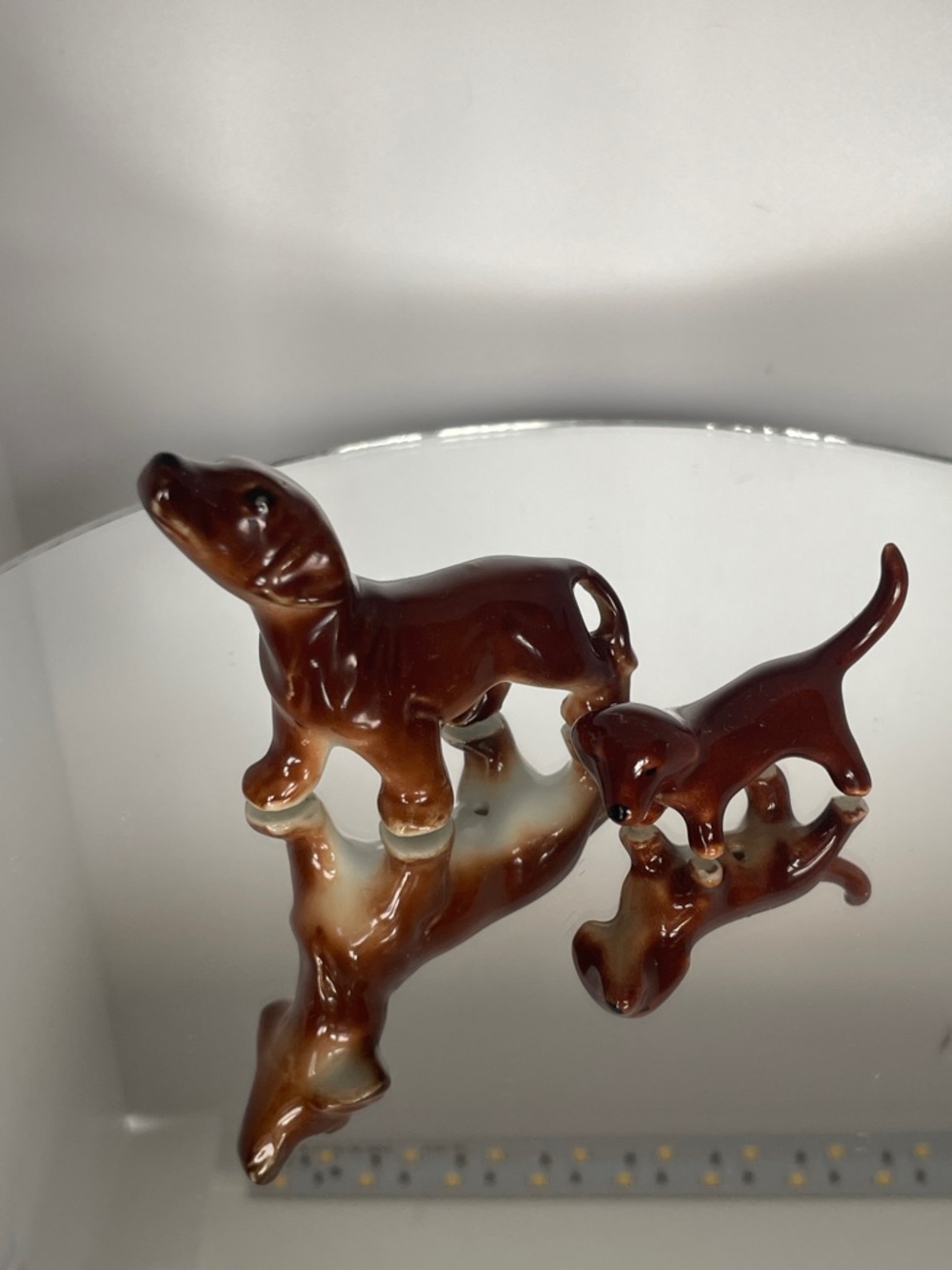 Dachshund ceramic mini Figurines - Set of 2